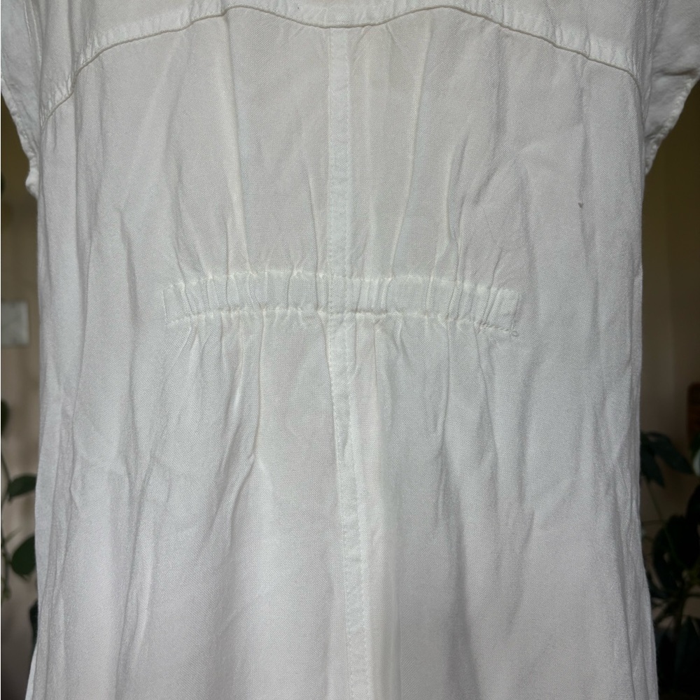 Coline White Embroidered Dress with Cap Sleeves - Picture 5 of 7